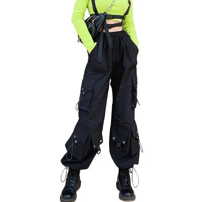 China Black Hip Hop Motorcycle Streetwear Breathable Cargo Pants Breathable Cargo Track Pants Women Loose Casual Joggers Pants High Waist Top for sale