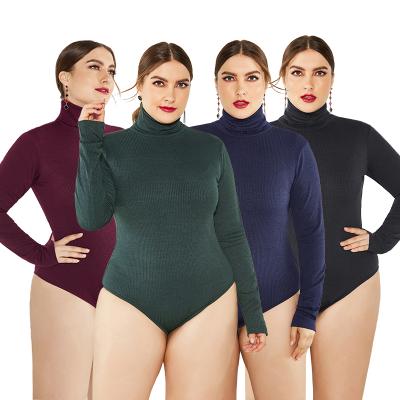 China Breathable Breathable Women Plus Size Solid Color Knit Turtle Neck Sweater Tops Long Sleeve Overalls for sale