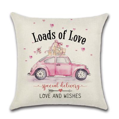 China Truck Simple Happy Love Valentine's Day Tulip Pattern Car Set Chair Interior Cushion Covers Tile Bed for sale