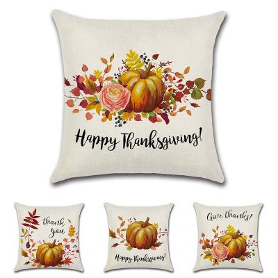 China Simple Warm New Thanksgiving Happy Harvest Rest Autumn Orange Pumpkin Decorative Cushion Covers Rest Cover Case Pillowcases for sale