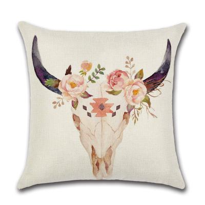 China Simple Dreamy Catcher Decorations Bohemian Style Tile Covers Cushion Canvas Linen Square Pillow Case Home Sofa Floor Pillow for sale