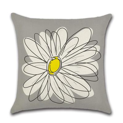 China Geometric Cushion Cover Flower Pattern Yellow And Gray Throw Pillow Cover Sofa Home Decor Cushion Covers for sale