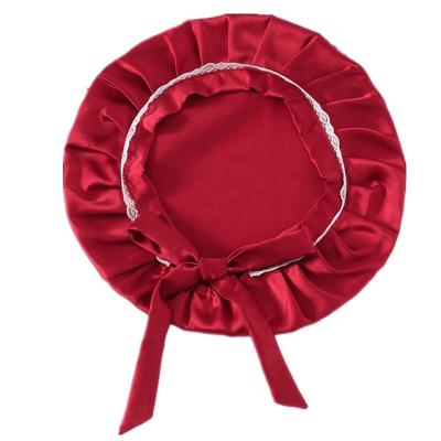 China Hot-selling high quality 16MM popular silk night cap bow silky silk hat for sale