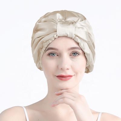 China 16MM Quality Assurance Soft Double Layer Silk Cap Popular Silk Hair Cap for sale