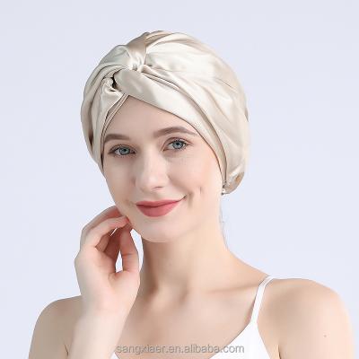 China Factory wholesale soft 100% silk sleep hat for ladies for sale