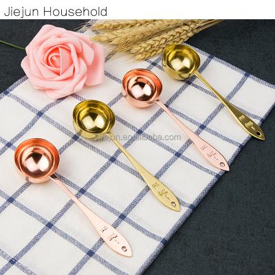 China INS Style 15ML Teaspoon Viable Rose Gold Milk Powder Scoop/1Tbsp Measuring Scoops Stainless Steel Gold Color for sale