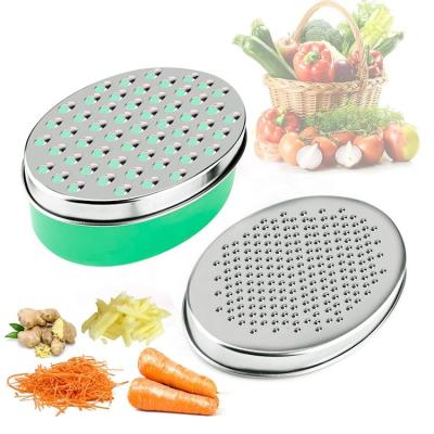 China Viable Hot Selling Amazon 2 Sides Blades Grater/Cheese Grater With Box Container Multifunctional Grater Multi Color Available for sale