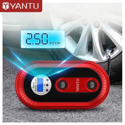 China ABS Material YANTU A01 12v Electric Car Air Inflator Portable Digital Pumps Compressor for sale