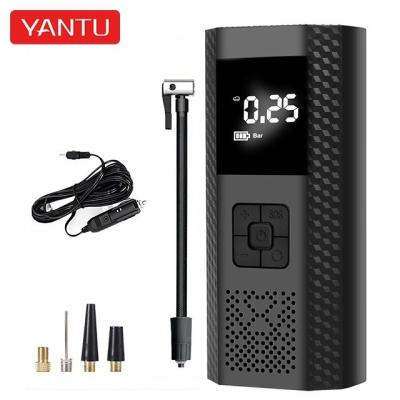 China 12V Wired YANTU AM34-2 Car Tire Inflator with SOS Emergency Light and Portable Design for sale