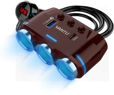 China MAX 120W YANTU B39-C 12v Car Charger Adapter with Dual USB QC PD and Voltage Monitoring for sale