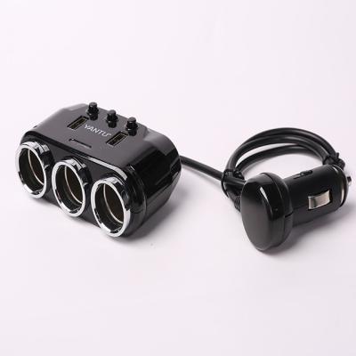 中国 ユニバーサル 3.1A 出力 150W 2 USB インターフェイス付き 3 方向 自動車タバコ点灯器 アダプタ 販売のため