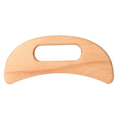 China Allshow Body Pine Gua Sha Tools Professional Wooden Lymphatic Drainage Therapy Massage Crescent Tool for sale