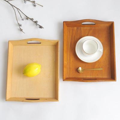 China Home Kitchen Serving Trays Modern Style Soft Decorative Wood Tray Wooden Serving Trays Wood Art for sale