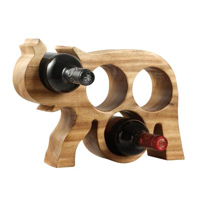 China Living Room Furniture Sleek And Classy Looking Solid Wooden Wine Rack Stores 4 Bottles Wine Wall Racks for sale