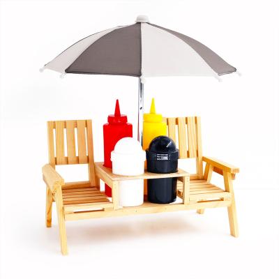 China Contemporary Wholesale Hot Custom Outdoor BBQ OEM Sale Seasoning Rack With Umbrella Large Dollhouse Dollhouse Miniature Kitchen Set for sale