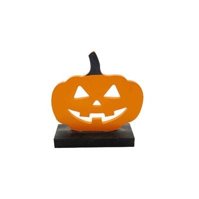 China Home Decor Wooden Sign Halloween Pumpkin Desk Rack Table Stand Halloween Decoration Home Decor Wood Sign for sale