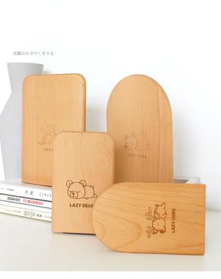 China Household Beech Wood Bookend Office Student Library Wooden Bookends With Cute Animals for sale