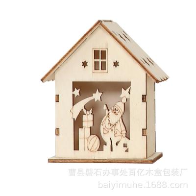 China 2021 Hot Selling Household Wooden Nest DIY Creative Christmas Gifts Wooden Crank-operated Wooden House Children's House for sale