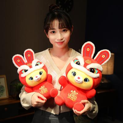 China Chinese New Year 2023 Belle Mascot Doll Plush Rabbit Bunny Stuffed Animal Red For Chinese Spring Festival Decoration Pillow Home Toy for sale