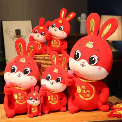 China 2023 Popular Chinese Lunar New Year Rabbit Cute Rabbit Mascot Plush Toy New Year's Toy Bunny Stuffed Animal Souvenir Decor For Home for sale