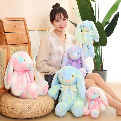 China Cute Cozy Soft Plush Bunny Rabbit Plush Toy Stuffed Bunny Dolls Tie Dye Rabbits for sale