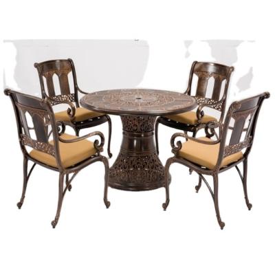 China Modern Durable Garden Patio Cast Aluminum Furniture Sets Dining Table Sets Cast Aluminum Chair Use For Outdoor for sale