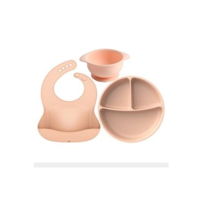 China BPA Free Amazon BPA Free Hot Selling Baby Silicone Bib Bowl Dish Set for sale