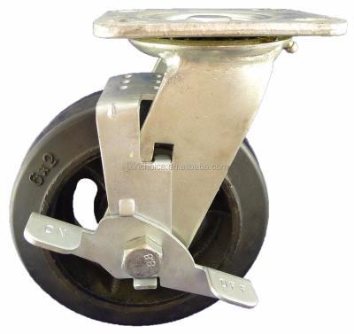 China Machinery Repair Shops 2 Ton Heavy Duty Rubber Caster Wheels With Brake for sale