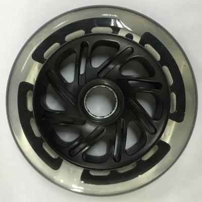 China PU tire with pp hub core 125*24 manufacturer supply led lights inside pu wheels for sale