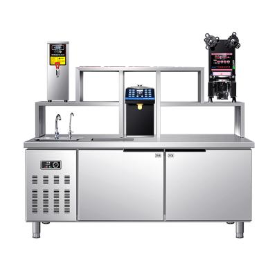 China Modern High Density Fructose Milk Tea Counter Bar Water Stainless Steel Machine Coffee Vending Carts for sale