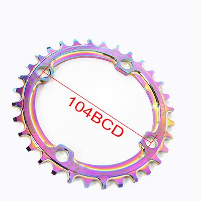 China 7075-T6 Aluminum Alloy Narrow Crank Sprocket BMX BUCKLOS Mountain Bike Chain Link Width 104BCD Chain Link Oval Round Round Road Bike Parts for sale