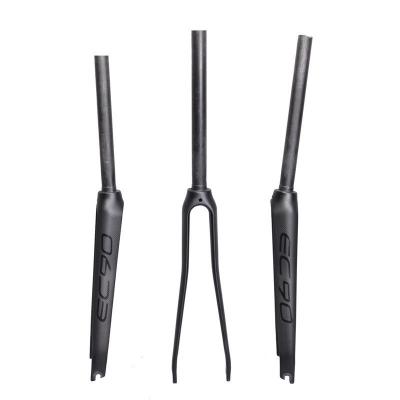 China Road Bikes EC90 Carbon Fiber Fork 28.6mm Matt / Gloss Rigid Road Bike Front Fork Straight Tube Fork Super Lightweight 1-1/8