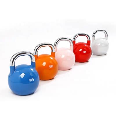 China Universal Custom Logo Competition Fitness Kettlebell With Stainless Steel Handle for sale