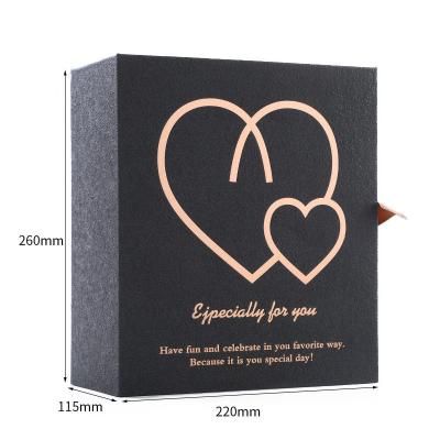 China Recyclable Luxury Custom Black Cardboard Paper Flat Sneaker Shoe Candle Storage Magnetic Folding Storage Mystery Gift Box Packaging Box for sale