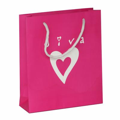 China Recyclable Personalized Diva Jewelery Boutique Necklace Purse Kids Printing Bedding Packaging Custom Logo Bags Small Gift Pink Paper for sale