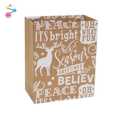 China BIODEGRADABLE Christmas Elks Model Convenient Carry Shopping Brown Kraft Gift Paper Bag for sale