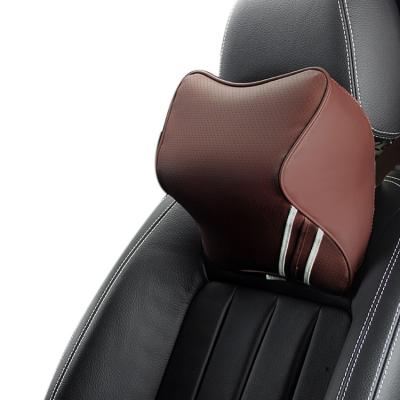 China Custom Made Memory Foam Neck Pillow Car Headrest Waterproof Warm Adjustable Neck Pillow Synthetic Leather Headrest for sale