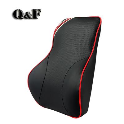 China 2023 Geometric Manufactured Cushion Support Seat Memory Foam Breathable Synthetic Leather Car Waist Pillow for sale