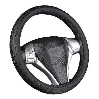 China Professional Fan Club Manufacturers Supply Diamond Shaped PU Leather Car PVC Soft Hand Feeling Embroidery Steering Wheel Cover for sale