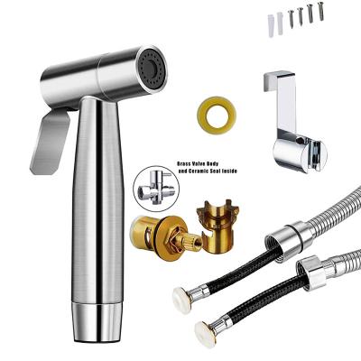 China Easy Installation Premium Bathroom Wall Hung Stainless Steel Handheld Bidet Sprayer Toilet Set for sale