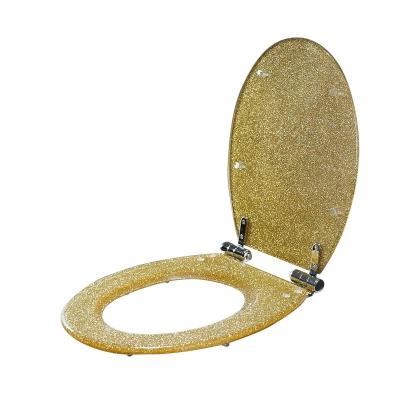 China Slow-Close Toilet Seats Transparent Resin Soft Close Toilet Seat Cover Set for sale