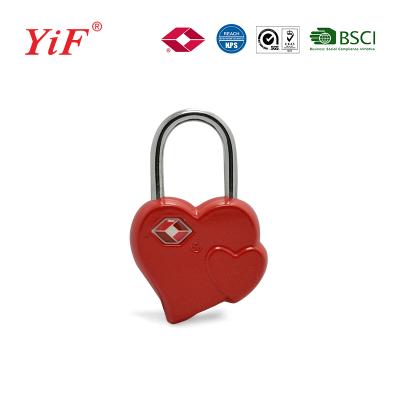 China Zinc Alloy Zinc Alloy Heart Shape YiF Travel TSA Key Luggage Travel Padlock for sale