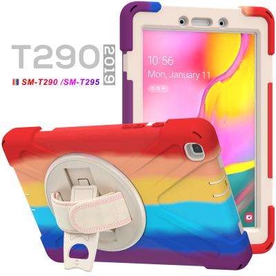 China 3-Layer Protective Case Kids Tablet Case For Samsung Galaxy Tab One 8.0inch T290 T295 T297 2019 Hand Strap Shockproof Safe PC Silicone Stand Cover for sale