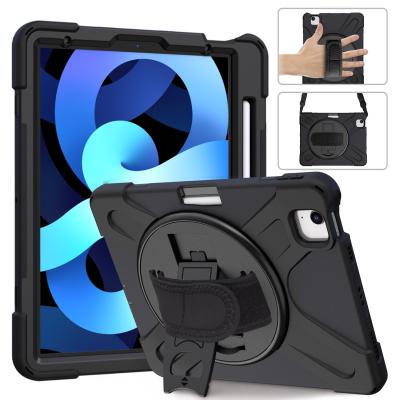 China 3 Layer Protective Case Tablet Hand Strap Pen Slot PC Silicone Cover for iPad Air4 10.9 Pro11 2018 2020 2021 3 in 1 Shockproof Kids Safe Case for sale