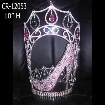 China Fashionable Elegant Queen Tall Shoe High Heels Pageant Crown for sale