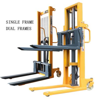 China Hotels HaizhiLi Material Handling Equipment Workshop Terminal Manual Forklift Pallet Stacker for sale