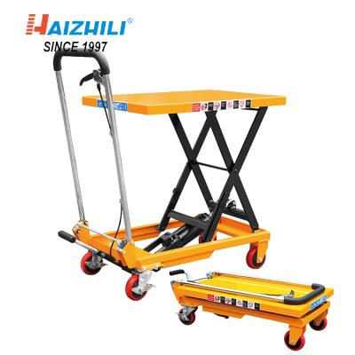 China Mini Hotel HaizhiLi Material Handling Equipment Platform Loading And Easy Unloading Lift Table Material Double Scissor Lift for sale