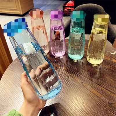 China Crystal Therapy Sublimation Glass Water Bottle Water Bottle Stored Crystal Custom for sale