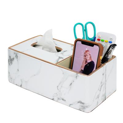 China Household Convenient Home Office Paper Napkin Case Organizer Tissue Tissue Box Leather Holder for sale