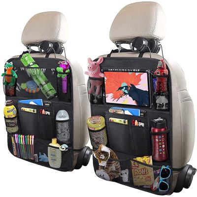 China Custom Multifunctional Polyester Mesh Pocket Car Storage Trash Hanging Back Seat Organizer for sale